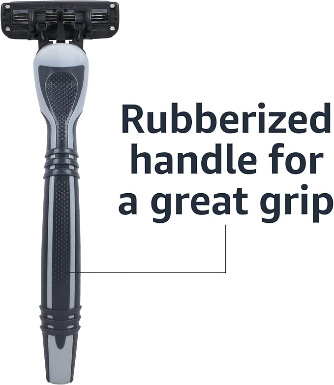 Amazon Basics 3-Blade Disposable Razors for Men, 6 Count, 2 Packs of 3 (Previously Solimo)