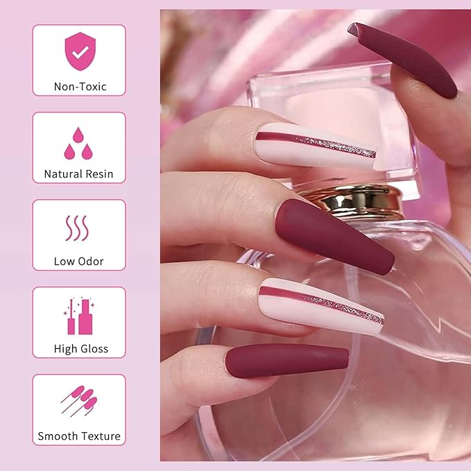 JR 9pcs 15ml Gel Nail Polish Set Red Pink Gel Polish Kit Nude Pink Gel Polish Nail Art Manicure Salon DIY Soak Off UV LED Nail Gel Kit DIY Art Manicure