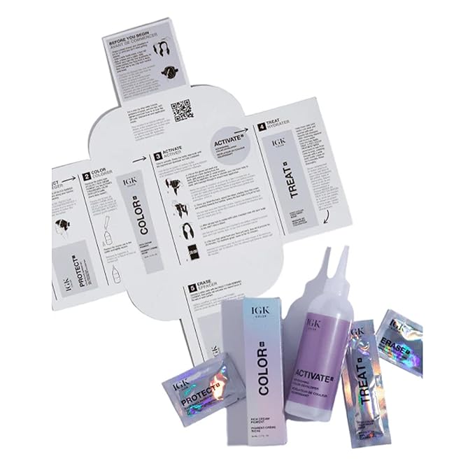 IGK Permanent Hair Color Kit | 2N 00:00 - Black | 100% Gray Color Coverage + Strengthen + Shine | Ammonia Free