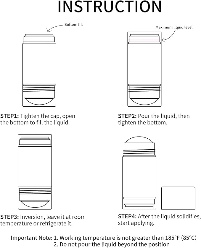 Tekson 2.5oz Empty Refillable Deodorant Containers, 3PCS Twist-UP Containers Tubes, Empty Balm Travel for Lotion Stick(White)