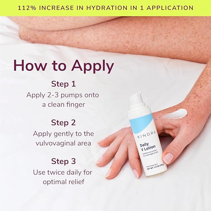 Kindra Daily V Moisturizer Lotion XL - Vaginal Cream For Vaginal Dryness And Discomfort - Hormone Free, Gyn Tested, pH-balanced, Doctor Recommended - Up to 160 Applications