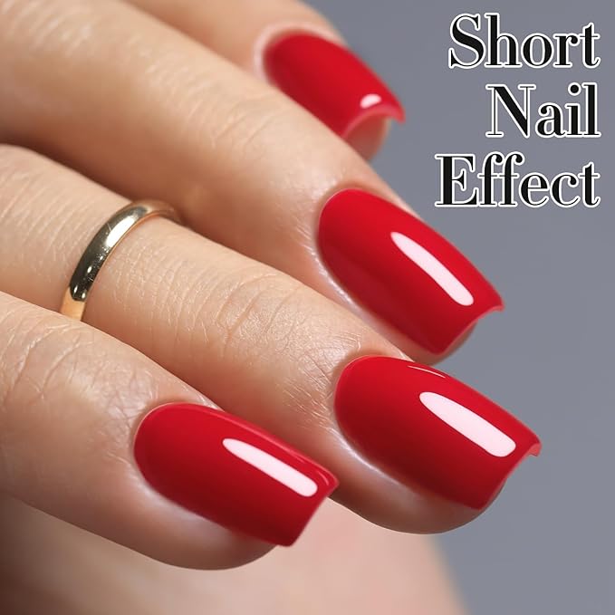 Double Rhythm 15ML Gel Nail Polish Pure Sheer Same Color Same Bottle Soak Off Gel Polish Art Manicure Salon DIY at Home for Women (Red-A1399)