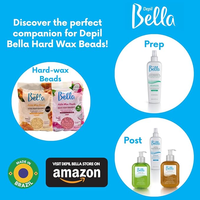 DEPIL BELLA Hard Wax Beads Honey 2.2 lbs for Hair Removal | Professional Hair Removal Wax Beads | All Skin and Hair Types | Natural Ingredients