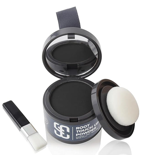 SOVONCARE Instantly Hairline Powder, Hairline Shadow Gray Hair Coverage Touch Up Hair Powder for Thinning Hair for Women Hair Root Touch Up Powder Hair Root Cover Up Conceals Hair Loss Dark Black