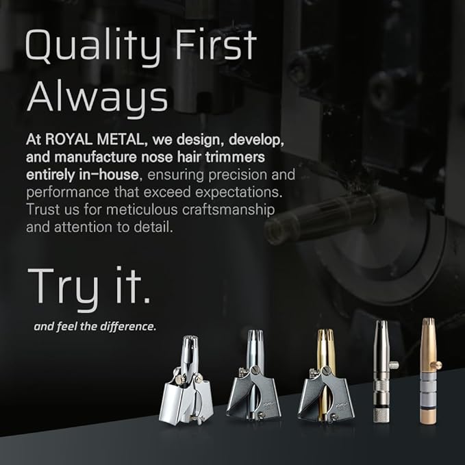 ROYAL [Made in Korea Nose Hair Trimmer for Men Butterfly, Manual, Battery-Free, Waterproof, Painless with Twelve Dual-Edged Blades, Patented Mechanism ET-1