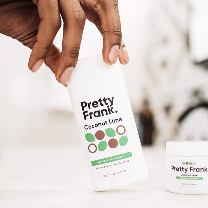 Pretty Frank Natural Aluminum-Free Deodorant Stick, Coconut Lime (1-Pack) | All-Day Odor Control for Women & Men | Effective, Skin Soothing Formula with Safe, Organic Ingredients and Essential Oils
