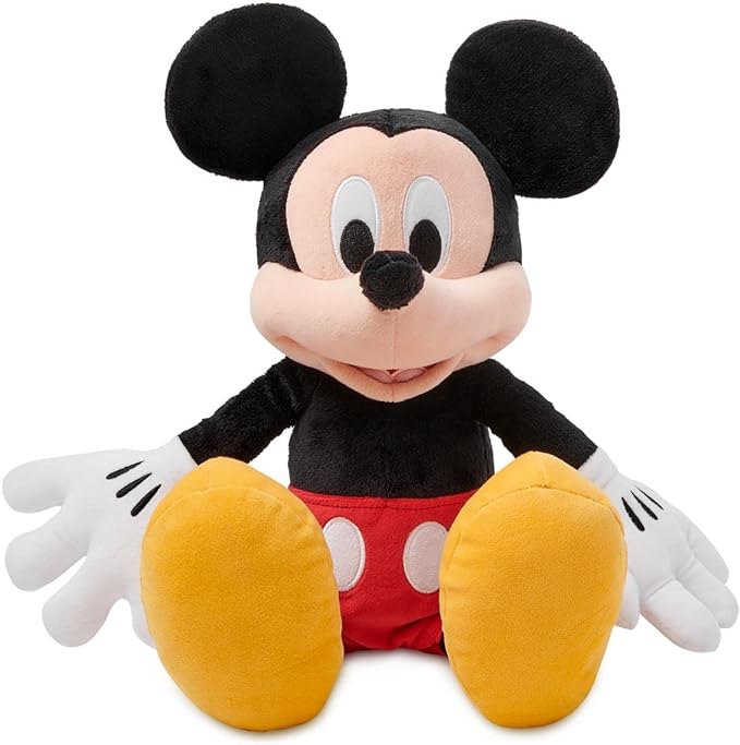 Disney Store Official Mickey Mouse Medium Soft Toy for Kids, Cuddly Character with Fuzzy Texture and Embroidered Details, Soft Tail, Disney Plushy Suitable for All Ages.