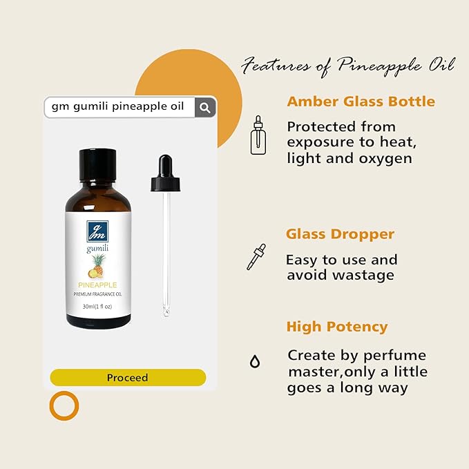 Pineapple Essential Oil, Home Fragrance Oil, Candle Scents for Soy Wax Candle Making, Soap, Dryer Balls, Diffusers, Laundry, Slime -1 oz /30ml