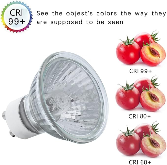 GU10 Halogen Bulbs 50W 120V MR16 for Scent Wax Burner, Dimmable Warm White, Pack of 4