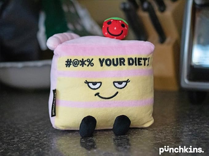 Punchkins Cake Plushie - Screw Your Diet Funny & Sassy Food Plush Toy for Gifting