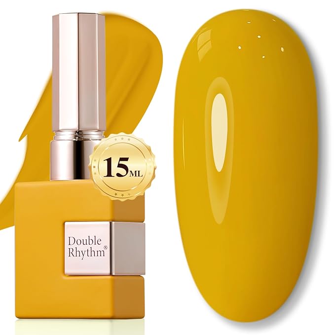 Double Rhythm 15ML Gel Polish Pure Sheer Same Color Same Bottle Soak Off Gel Polish Nail Art Manicure Salon DIY at Home for Women (Yellow-A1397)