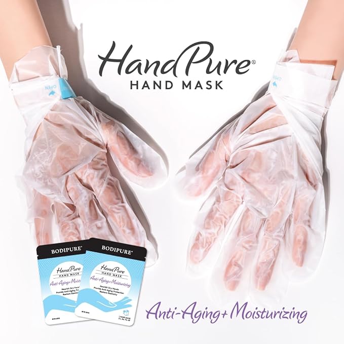 Bodipure HandPure Moisturizing Hand Gloves Manicure Kit Soft Hand Mask & Manicure Gloves - Moisturizing Hand and Nail Treatment And Strengthener (100 Packs)