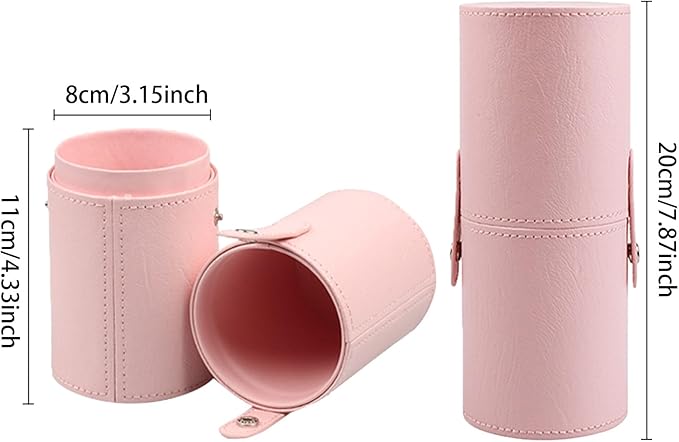 Makeup Brush Holder, Makeup Brush Organizer for Vanity, Portable Waterproof PU Leather Travel Makeup Brush Case Bag (Turquoise)