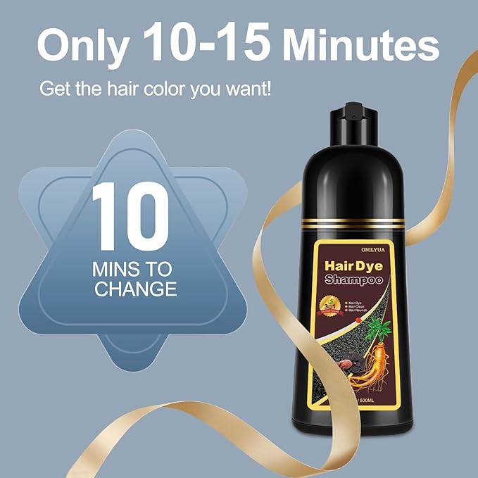 Hair Dye, Hair Dye Shampoo for Women & Men, Color Shampoo Hair Dye 16.9 Fl Oz, Safe and Natural Champu Para Canas (Dark Wine Red)