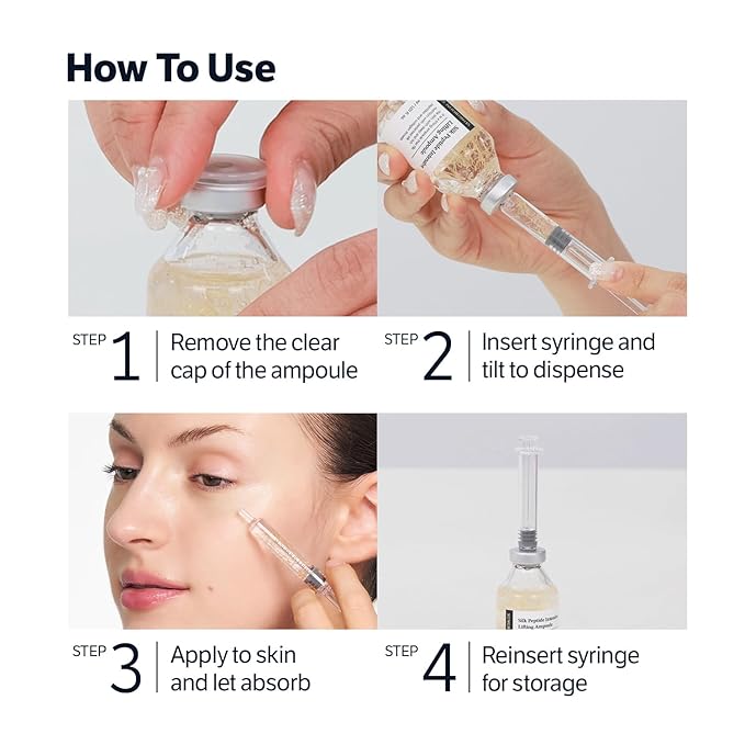 SUNGBOON EDITOR Silk Peptide Intensive Lifting Ampoule | Korean Anti-Aging Serum for Face with Collagen & 30 Peptide Complex | Skin Tightening & Firming (Botox Effect) | 72H Hydration