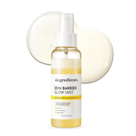 ONGREDIENTS Skin Barrier Glow Mist, Dual-Layer Facial Mist, 98% Pure Glutathione, Multi-Peptide, Centella, Ultra-Fine Spray, Cooling, Dry and Sensitive Skin, Korean Skin Care, 3.38 fl. oz. / 100ml