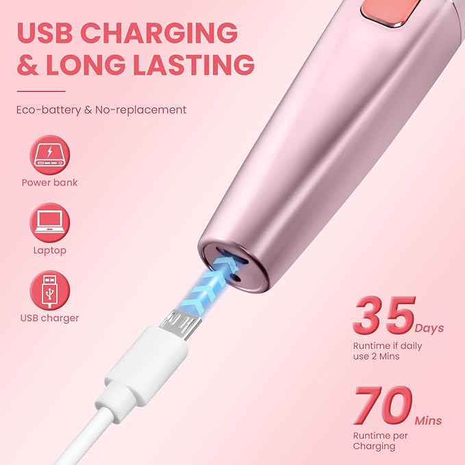 Eyebrow Facial Hair Remover - 2 in 1 Rechargeable Eyebrow Trimmer and Facial Hair Removal for Women, Painless Electric Hair Removal Device with LED Light for Face Eyebrows Peach Fuzz Lip Body