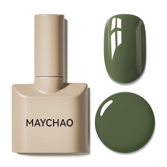 MAYCHAO 15ML Gel Nail Polish 1Pc Matcha Green Gel Polish Soak Off UV LED Nail Polish Nail Art Starter Manicure Salon DIY at Home, 0.5 OZ
