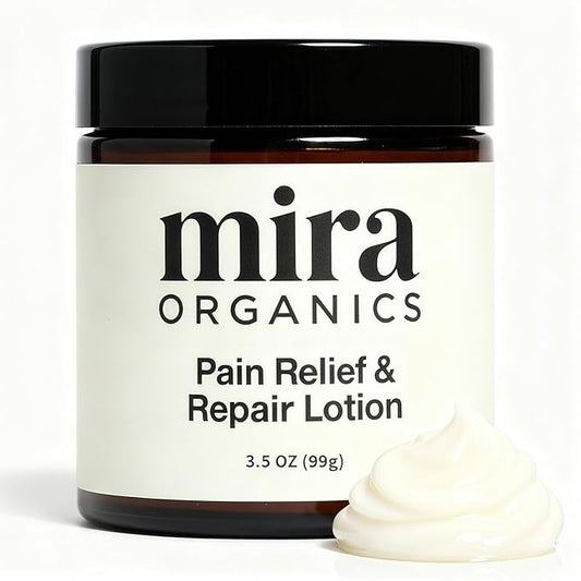 Mira Relief & Repair Lotion, Use natural plant ingredients, Daily nourishment for health. (Mira lotion - 1 Bottle) (mira organics cream - 1Pcs)