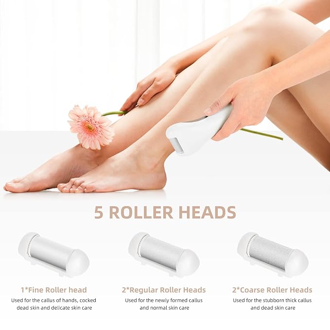 Callus Remover for Feet, Nicebirdie Electric Foot File Callus Removers Rechargeable Waterproof Pedicure Tools Foot Scrubber Shaver Feet Care Tool for Cracked Heels Dead Skin （Golden）