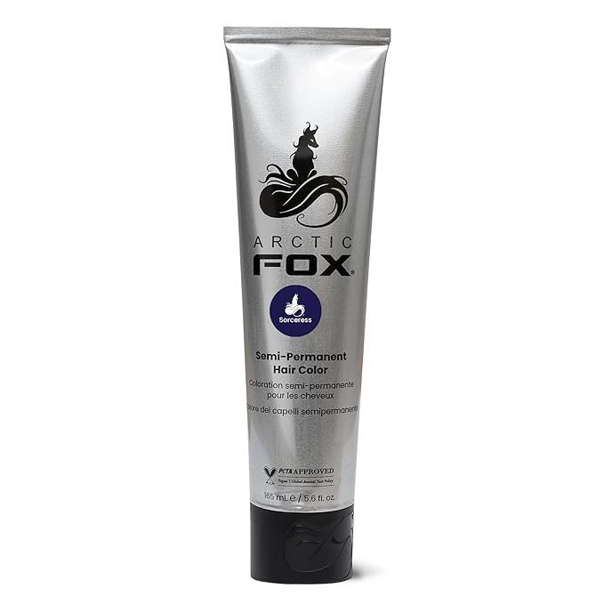 Arctic Fox Semi-Permanent Hair Color Dye, Vegan & Cruelty-Free, Conditioning, Ammonia-Free, Peroxide-Free, Midnight Blue, Sorceress, 5.6 fl oz