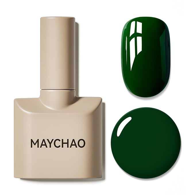 MAYCHAO 15ML Jade Green Gel Nail Polish 1Pc Green Gel Polish Soak Off UV LED Nail Polish Nail Art Starter Manicure Salon DIY at Home, 0.5 OZ