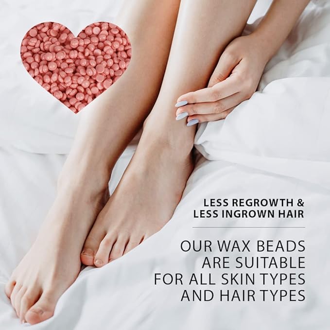 Waxer II Deluxe Waxing Kit for Women and Men Non-Sticky, Teflon-Coated - Wax Warmer for Hair Removal incl. 600g Wax Beads, 30 Spatulas