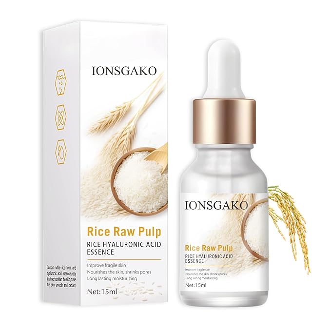 Crema De Arroz para La Piel De Cara Y Cerrar Los Poros Quitar Manchas White Rice Serum for Face Essence Deep Moisturizing Nourishing Suero Crema Para Las Manchas En De La Cara(0.5Oz/1PC)