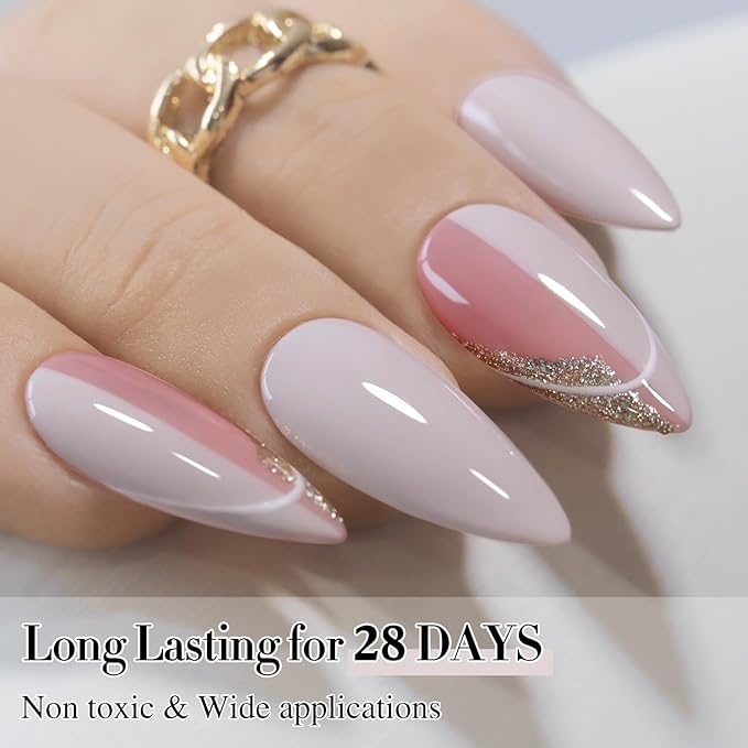 Double Rhythm 15ML Gel Nail Polish Pure Sheer Same Color Same Bottle Soak Off Gel Polish Art Manicure Salon DIY at Home for Women (Milky Gray-A1466)