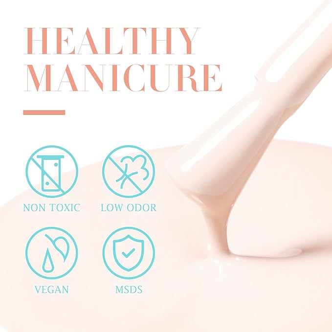 Double Rhythm 15ML Gel Nail Polish Pure Sheer Same Color Same Bottle Soak Off Gel Polish Art Manicure Salon DIY at Home for Women (Beige Pink-A1393)