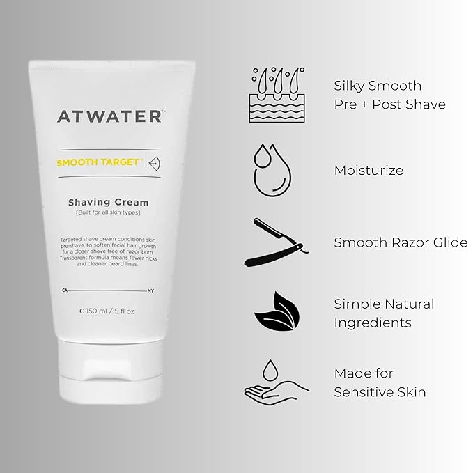 ATWATER Men’s Facial Skin Care Kit – Skin Armor Facial Moisturizer, Eye Armor Depuffing Cream & Smooth Target Shave Cream – Antioxidant-Rich, Non-Toxic, Vegan