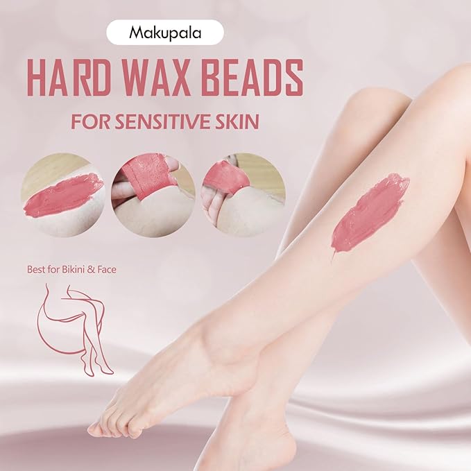 3 lb Hard Wax Beads for Hair Removal, Pink Grande Bulk Waxing Beads for Coarse & Fine Hair, Face Bikini Body Brazilian Sensitive Skin, Stripless Wax Bean, Big bag for Professional Salon & Home Refill