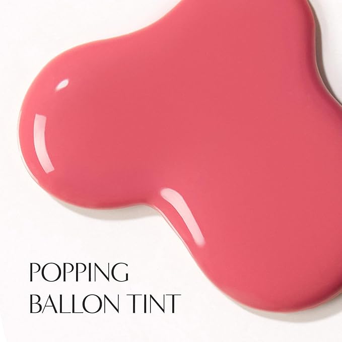 Laka Popping Balloon Lip Stain, 4.5g/0.15oz, Glossy Plumping Lip Tint, Moisturizing, Non-Sticky Texture for All-Day Hydration, Vegan, K-Beauty (#503 Sparkling)