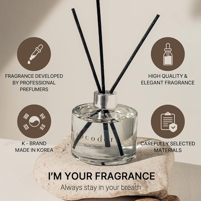COCODOR Signature Reed Diffuser Set/Pure Cotton / 6.7oz /1 Pack/Home Fragrance Diffuser, Oil Scent Diffuser for Bathroom Shelf Decor