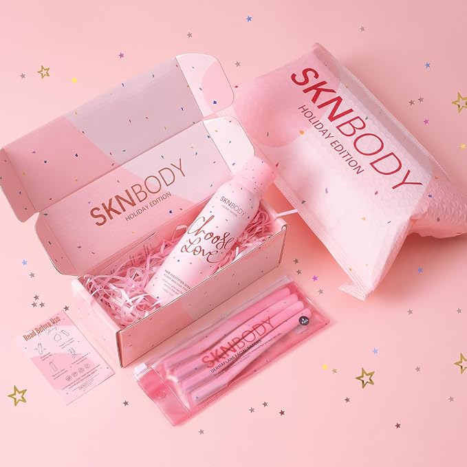 SKNBODY Hair Identifier Spray Sepcial Edtion Facial Hair Removal Kit with 4 Razors, Dermaplaning Spray for Women Face Shaving