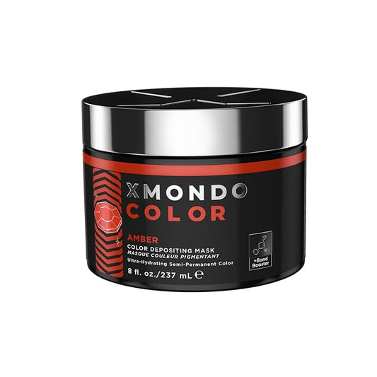 XMONDO Color Amber Mask – Semi-Permanent Red Dye with Bond Booster & Hyaluronic Acid, 8 oz
