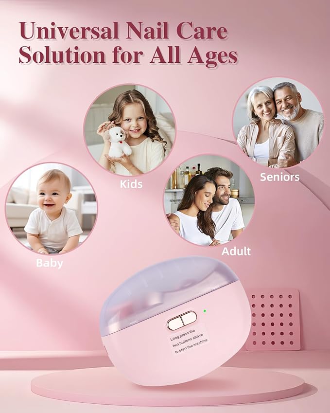 2025 Upgraded Electric Nail Clipper, Electric Nail File, 2 Speeds Automatic Nail Trimmer with LED Light & Clip Storage - USB Rechargeable for Baby, Kids, Adults, Seniors