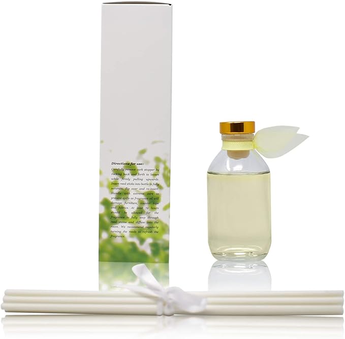 LOVSPA Reed Diffuser Set, Sparkling Grapefruit Scented Oil Diffuser with Sticks, Home Fragrance Accessories for Bathroom Shelf Decor, Aroma Diffusers for Home or Office Desk, USA Made