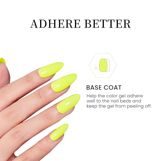 MAYCHAO Clear Gel Base Coat, 15ml No Wipe Sheer Base Coat Soak Off Nail Lamp Transparent Translucent Gel Nail Polish Long Lasting for Home Nail DIY Manicure, 0.5 OZ