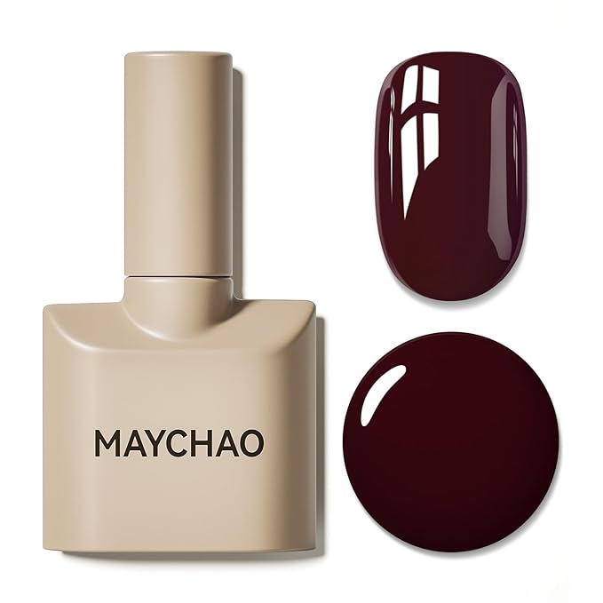 MAYCHAO 15ML Gel Nail Polish 1Pc Dark Red Gel Polish Soak Off UV LED Nail Polish Nail Art Starter Manicure Salon DIY at Home, 0.5 OZ