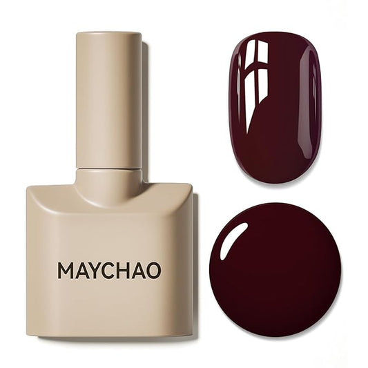 MAYCHAO 15ML Gel Nail Polish 1Pc Dark Red Gel Polish Soak Off UV LED Nail Polish Nail Art Starter Manicure Salon DIY at Home, 0.5 OZ