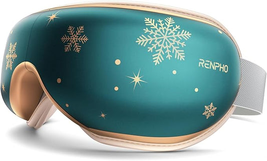 RENPHO White Elephant Christmas Birthday Gifts for Mom Dad Women Men Her Him, Eyeris 1 Eye Massager with Heat, Eye Mask for Migraine, Smart Sleep Mask for Dry Eyes Relax, Reduce Strain Xmas Green