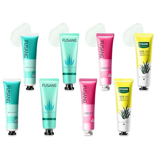 8Pcs Organic Aloe Vera Gel for After Sun Skin Care,Natural Moisturizing Aloe Vera Gel for Face & Body,Easy to Portable Face Moisturizer,Travel Size Pure Vera Aloe Gel for all Skin Types