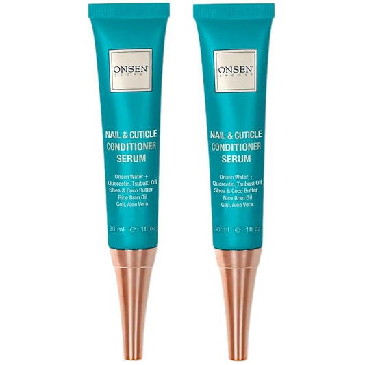 Onsen Nail & Cuticle Cream Treatment w/Japanese Tsubaki, Jojoba & Lavender Oil, Shea Butter – Strengthens Nails, Softens Cuticles - Daily Repair Care (2 Count/30 ml)