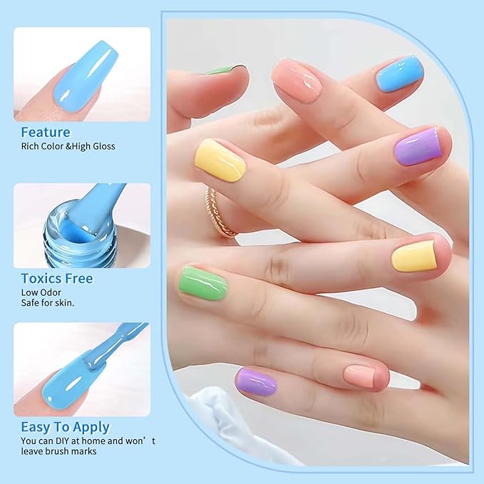 JR 9pcs 15ml Gel Nail Polish Set Macaron Color Light Red Pink Nude Gel Polish Kit UV LED Soak Off Polish Home DIY Gel Polish Set