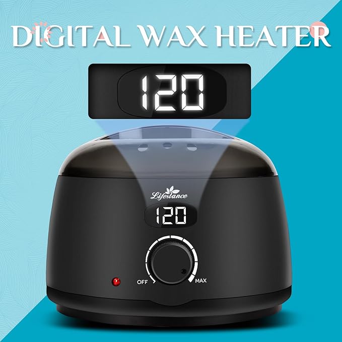 Lifestance L2 Digital Wax Warmer Machine - 500ml/14oz Fast-Heating for Hard Wax Beads, Hair Removal at Home, Professional for Brazilian, Bikini, Face, Body & Eyebrow