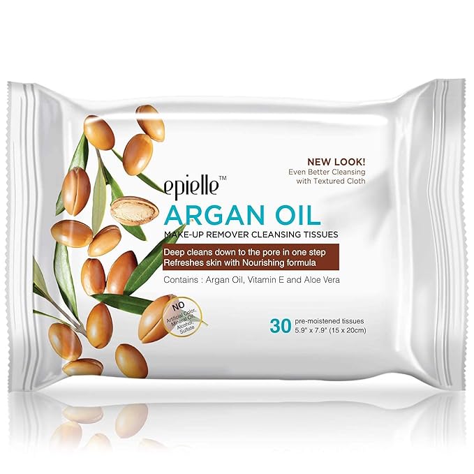 Epielle Makeup Remover Wipes, Remove Waterproof Mascara, Gentle Daily Facial Cleanser Towelettes with Collagen, Tea Tree & Aloe Vera, Stocking Stuffers, Thanksgiving Essentials, 30 Count (Pack of 6)