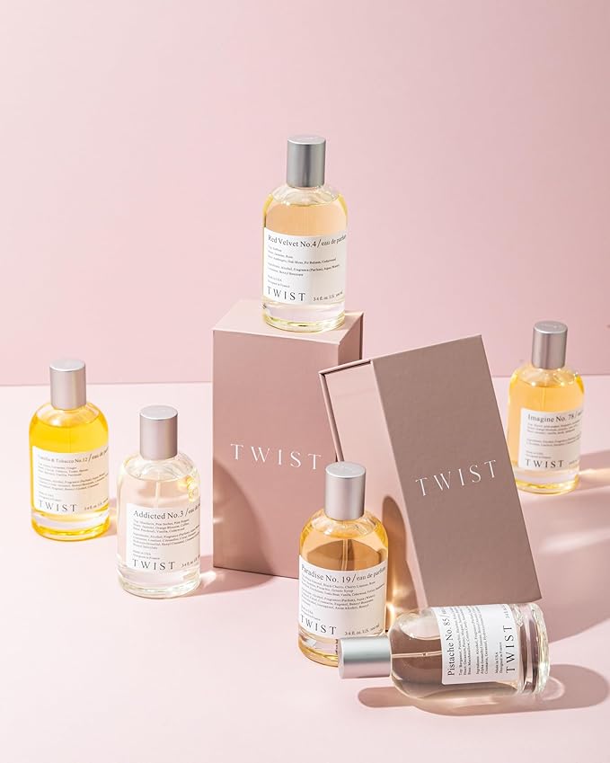 Twist Antique No. 89 - Eau De Parfum Inspired by Lattaf. Yara (Pink)/L. Mercier Amber Vanille, Long Lasting Perfume For Women, Paraben Free, Vegan, Clean Ingredients - Spray 100 ml | 3.4 fl. oz.