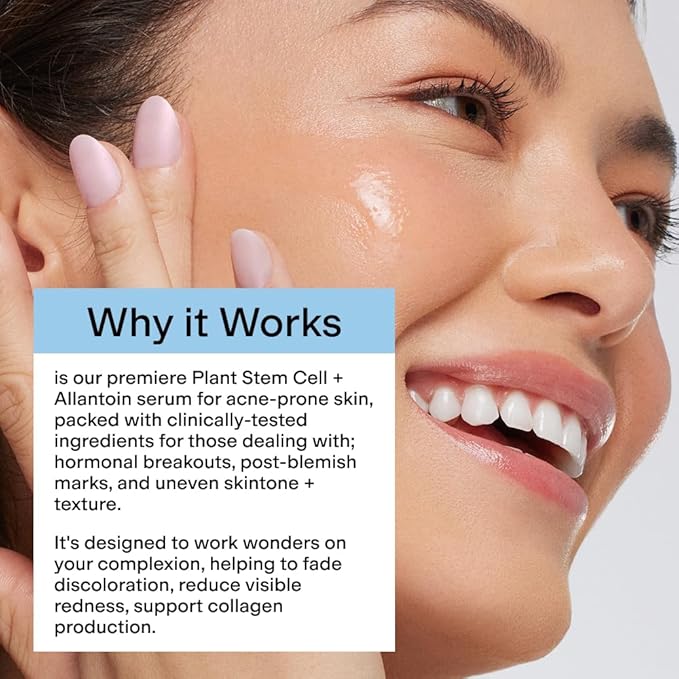 CLEARSTEM - CELLRENEW - Collagen Stem Cell Serum - Acne + Youthful Skin Face Serum - Hyaluronic Acid, Reishi, Aloe Vera - Facial Skin Care Products - Gluten Free, Cruelty Free - 1 fl oz / 29ml