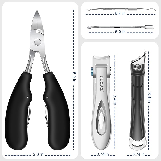 Toenail Clippers for Seniors Thick Toenails, Large Wide Opening Toe Nail Clippers for Men Thick Nails, Heavy Duty Sharp Slanted Nail Clippers Fingernail Clipper Gifts for Men Women